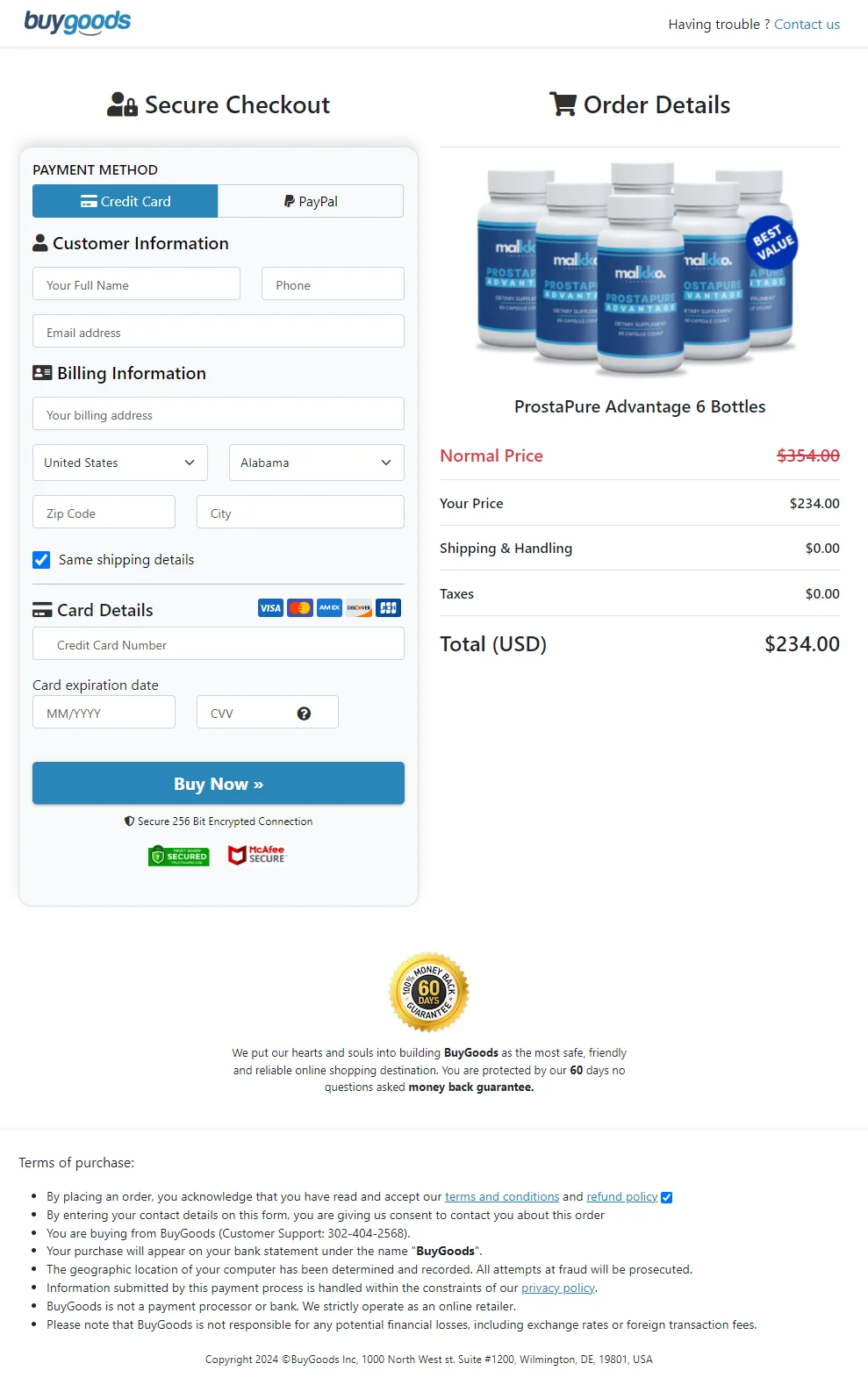 ProstaPure order form